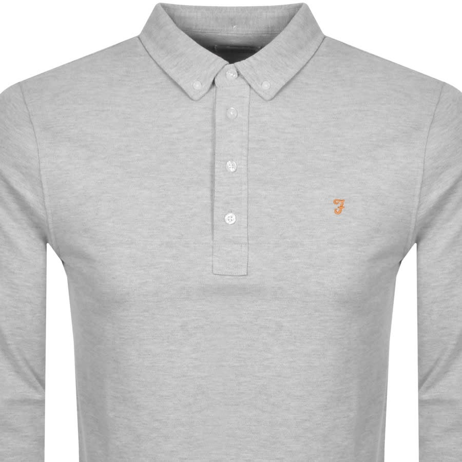 Alternative Image for ProductFarah Vintage Long Sleeved Polo T Shirt Grey2